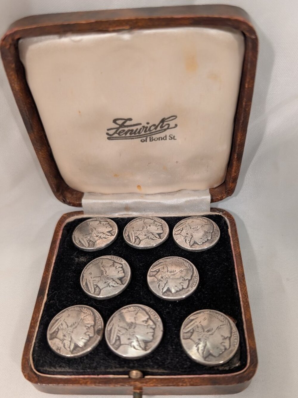 Vintage Buffalo Nickel Button Set Fenwick Bond Street Frontier Collection
